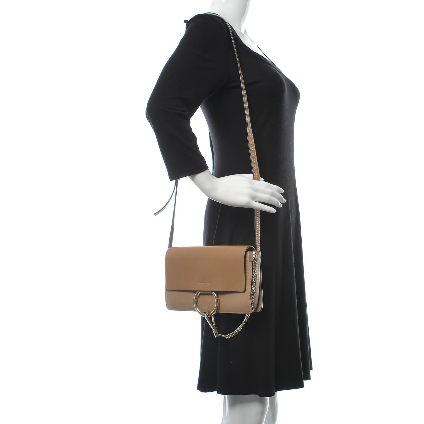 Goatskin Small Faye Shoulder Bag Tan