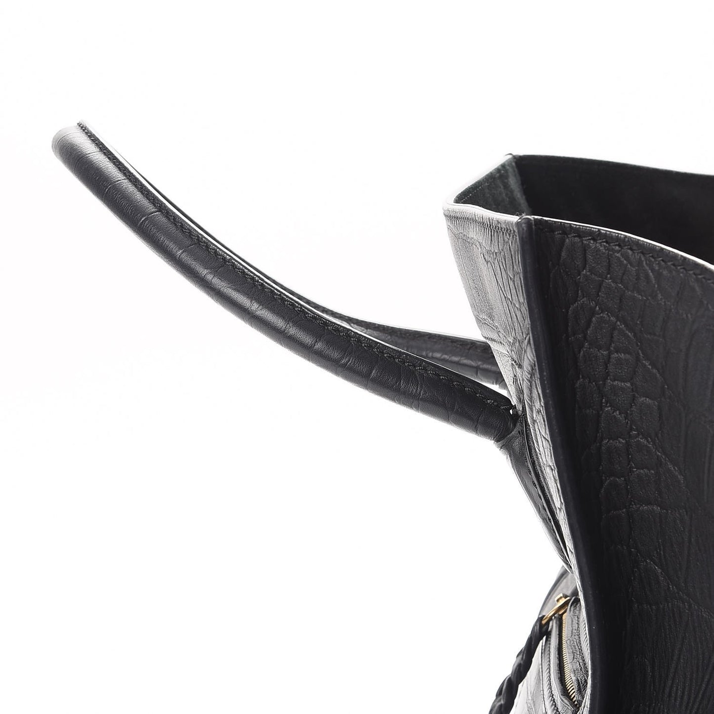 Crocodile Embossed Calfskin Medium Phantom Luggage Black