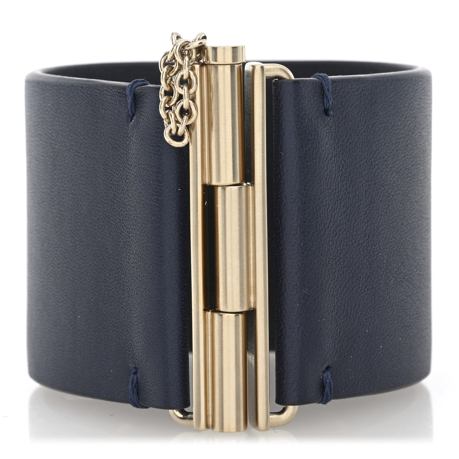 Chanel Calfskin CC Wide Cuff S Navy 3 of 5