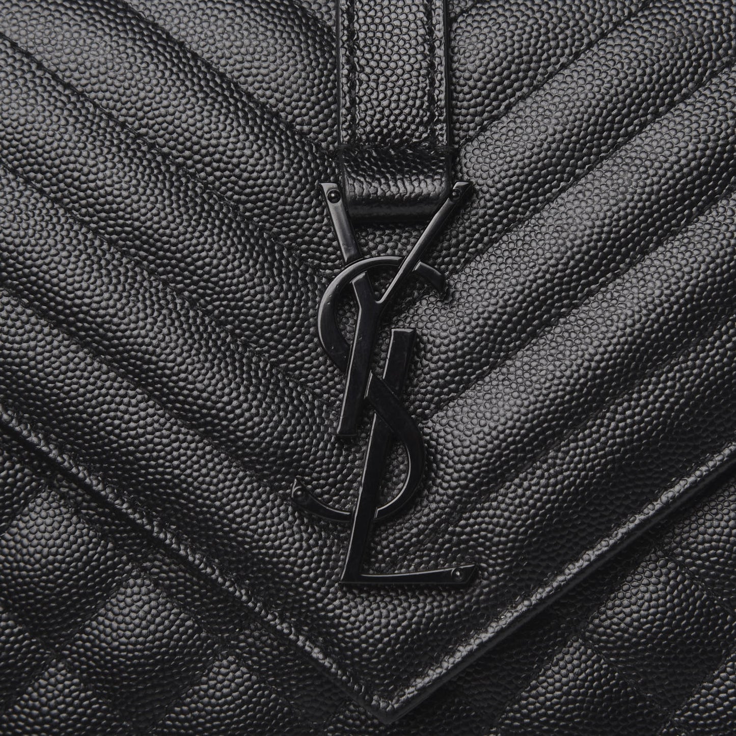 Grain De Poudre Textured Mixed Matelasse Triquilt Medium Monogram Satchel Black