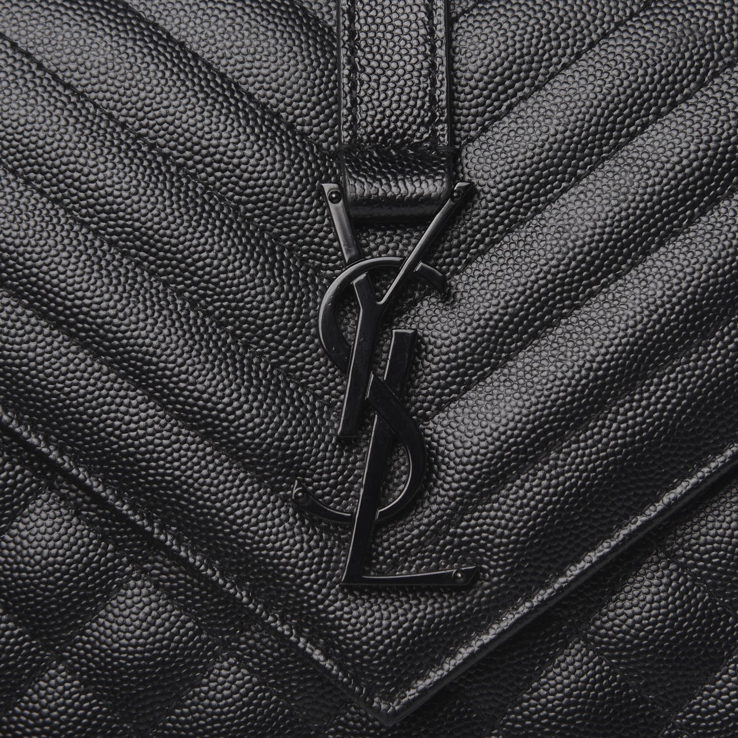 Saint Laurent Grain De Poudre Textured Mixed Matelasse Triquilt Medium Monogram Satchel Black 10 of 11