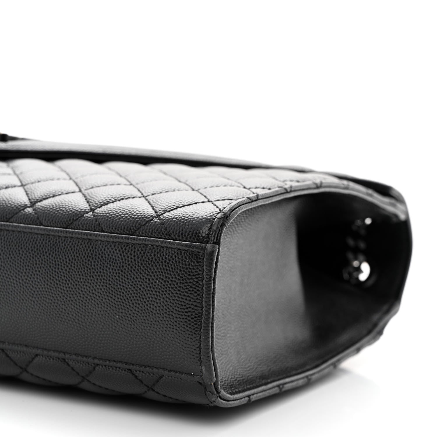 Saint Laurent Grain De Poudre Textured Mixed Matelasse Large Triquilt Monogram Monochrome Satchel Black 11 of 12