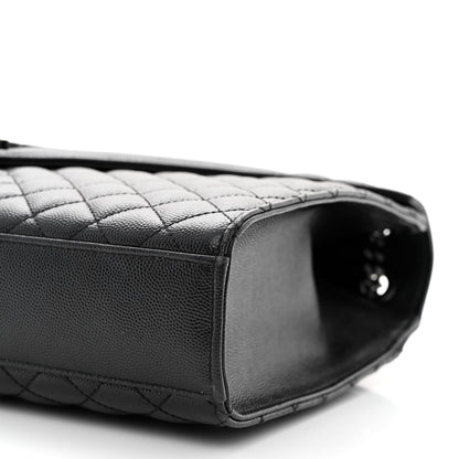 Saint Laurent Grain De Poudre Textured Mixed Matelasse Large Triquilt Monogram Monochrome Satchel Black 11 of 12