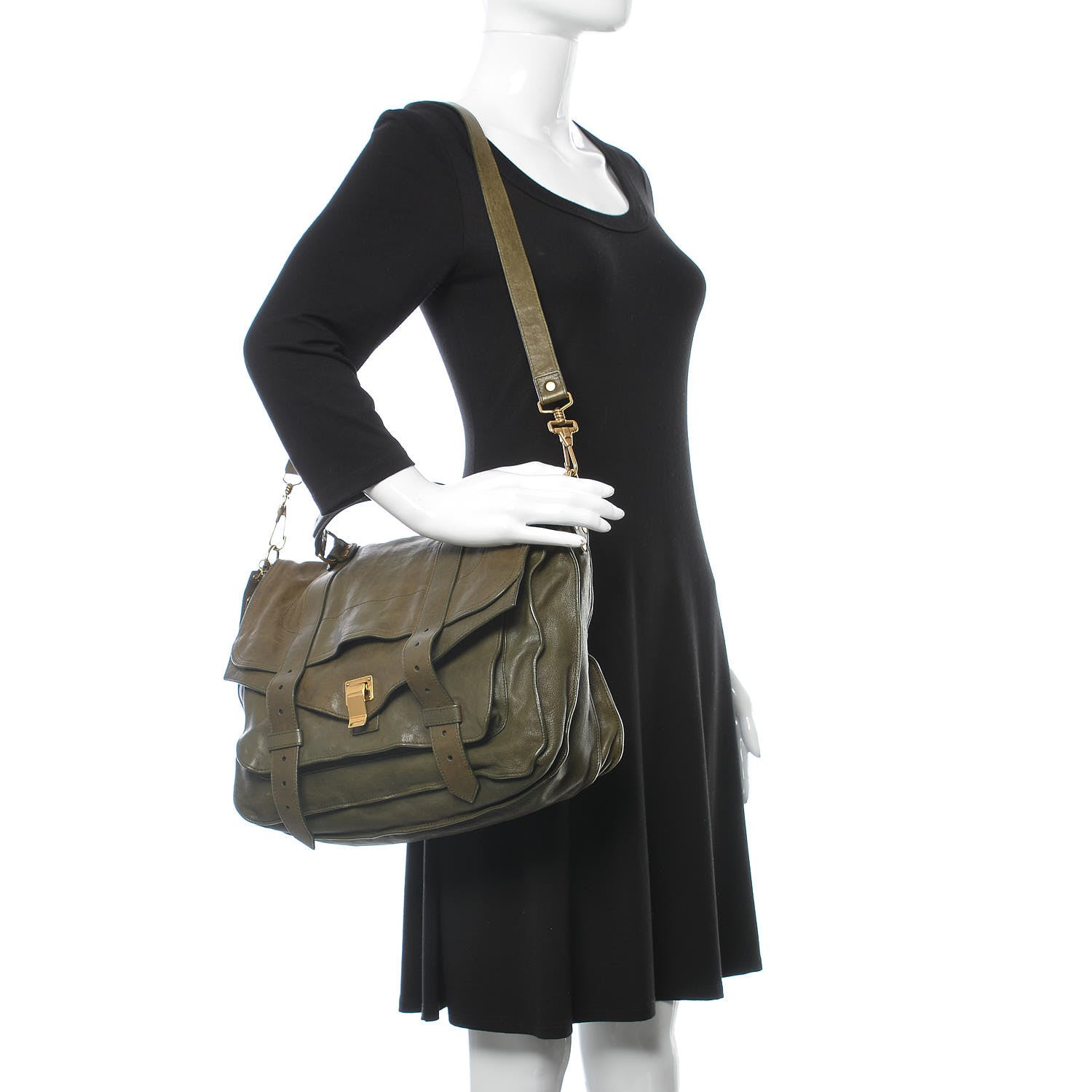 Proenza Schouler Lambskin Large PS1 Satchel Military 3 of 15