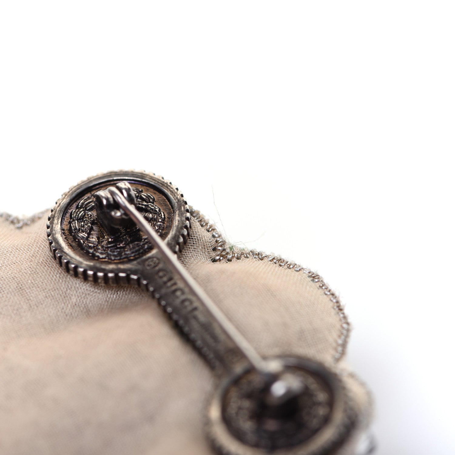 Gucci Crystal Shell Brooch Silver 7 of 8
