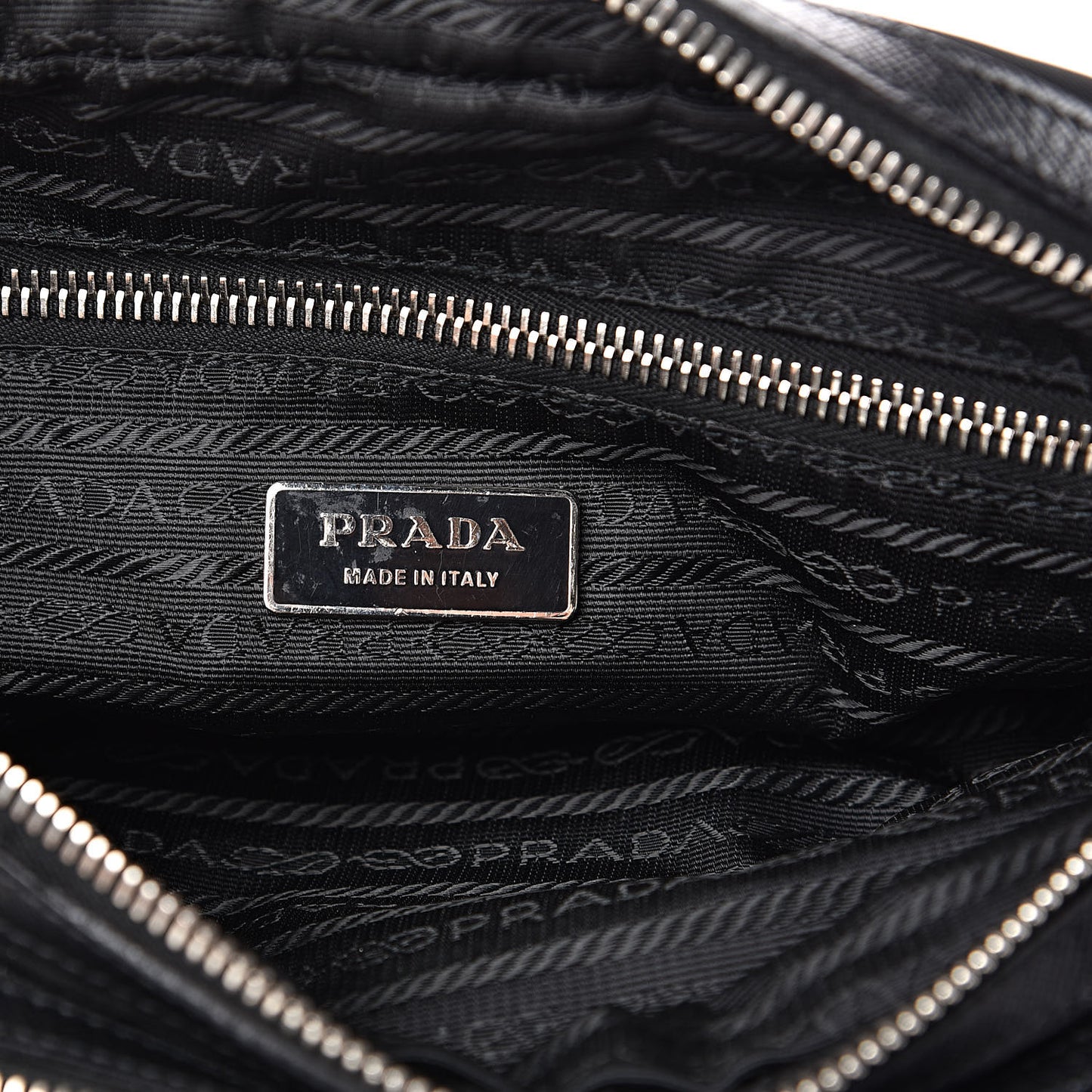 Tessuto Nylon Saffiano Shoulder Bag Black
