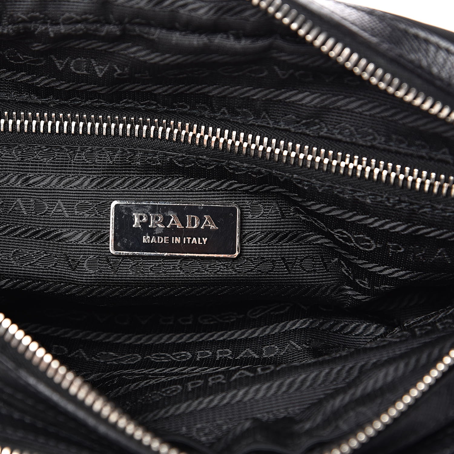 Prada Tessuto Nylon Saffiano Shoulder Bag Black 7 of 11