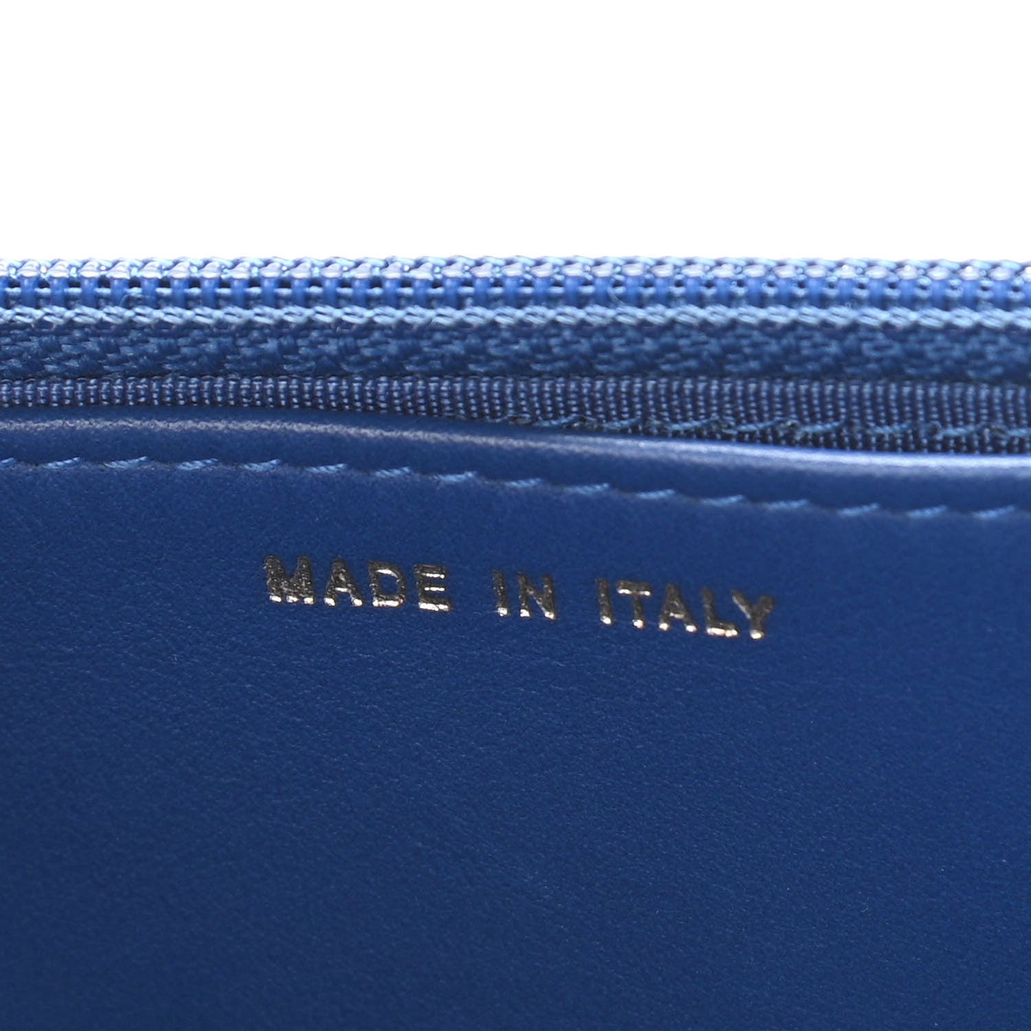 Chanel Grained Calfskin Quilted Label Click Flap Wallet On Chain WOC Blue 7 of 12