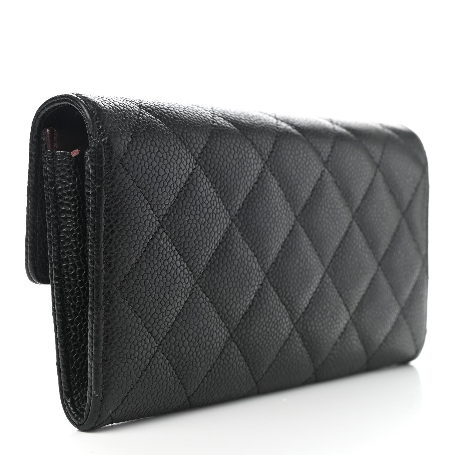 Chanel Caviar Quilted Large Gusset Flap Wallet Black 3 of 8