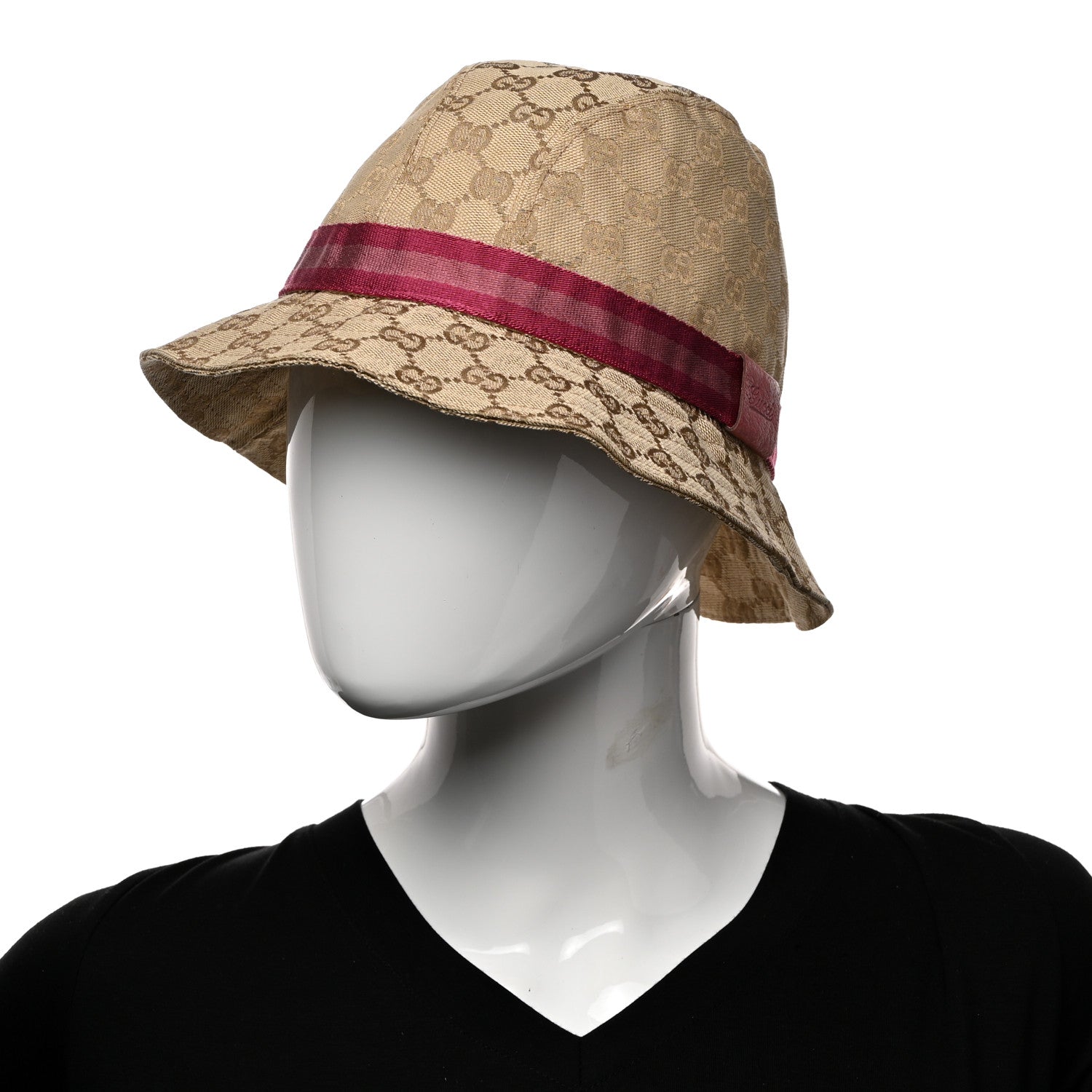 Gucci GG Monogram Web Bucket Hat S Beige Pink 2 of 8
