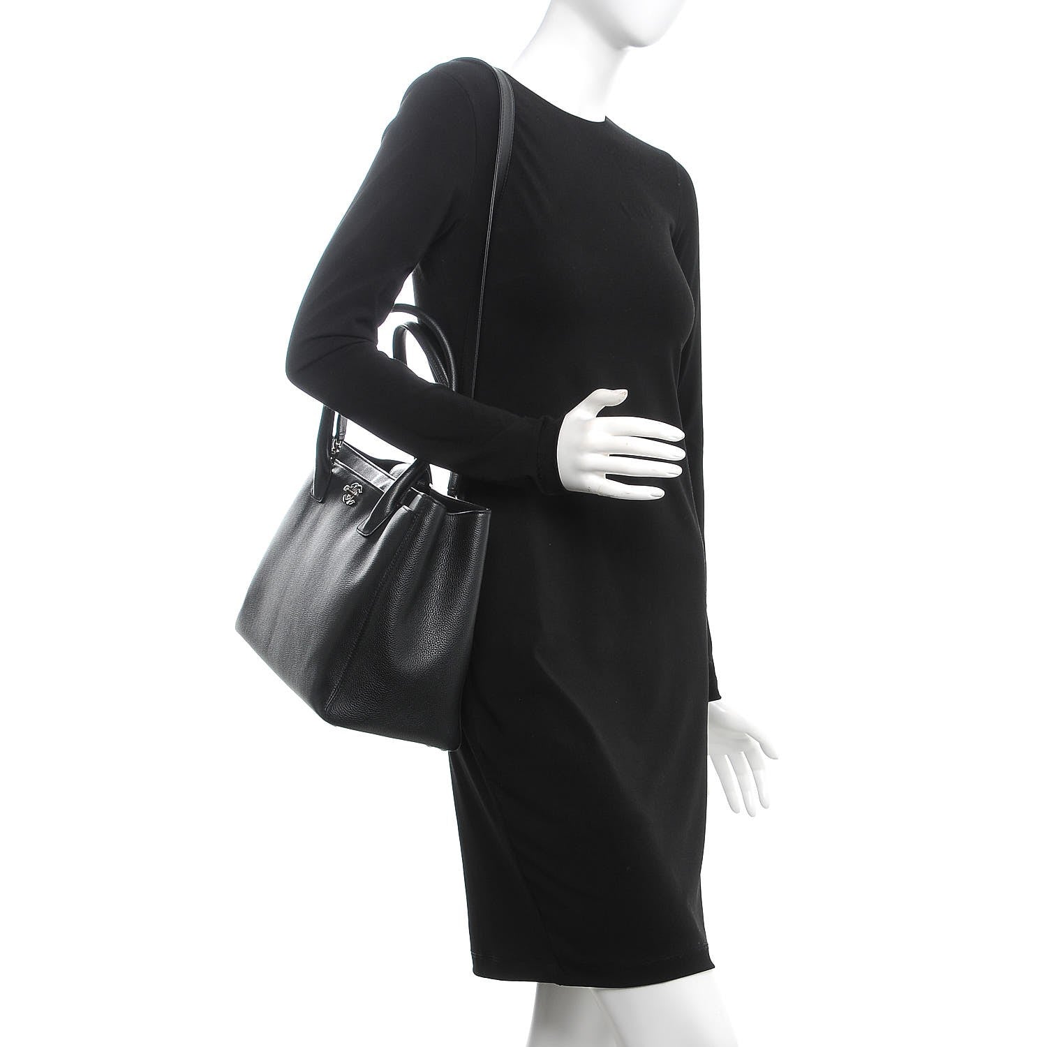 Chanel Calfskin Cerf Executive Shopper Tote Black 2 of 11