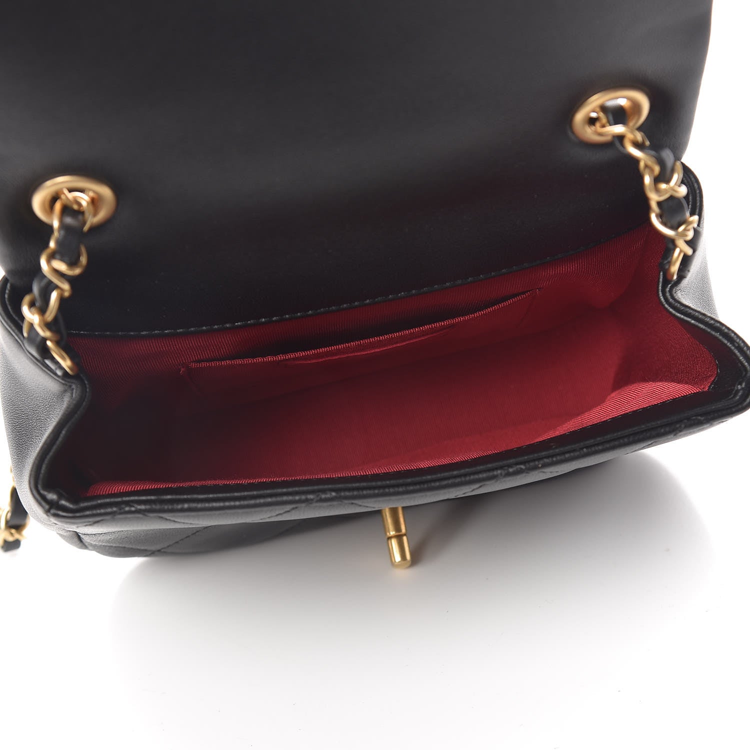 Chanel Lambskin Quilted Small Circular Handle Bag Black 5 of 10