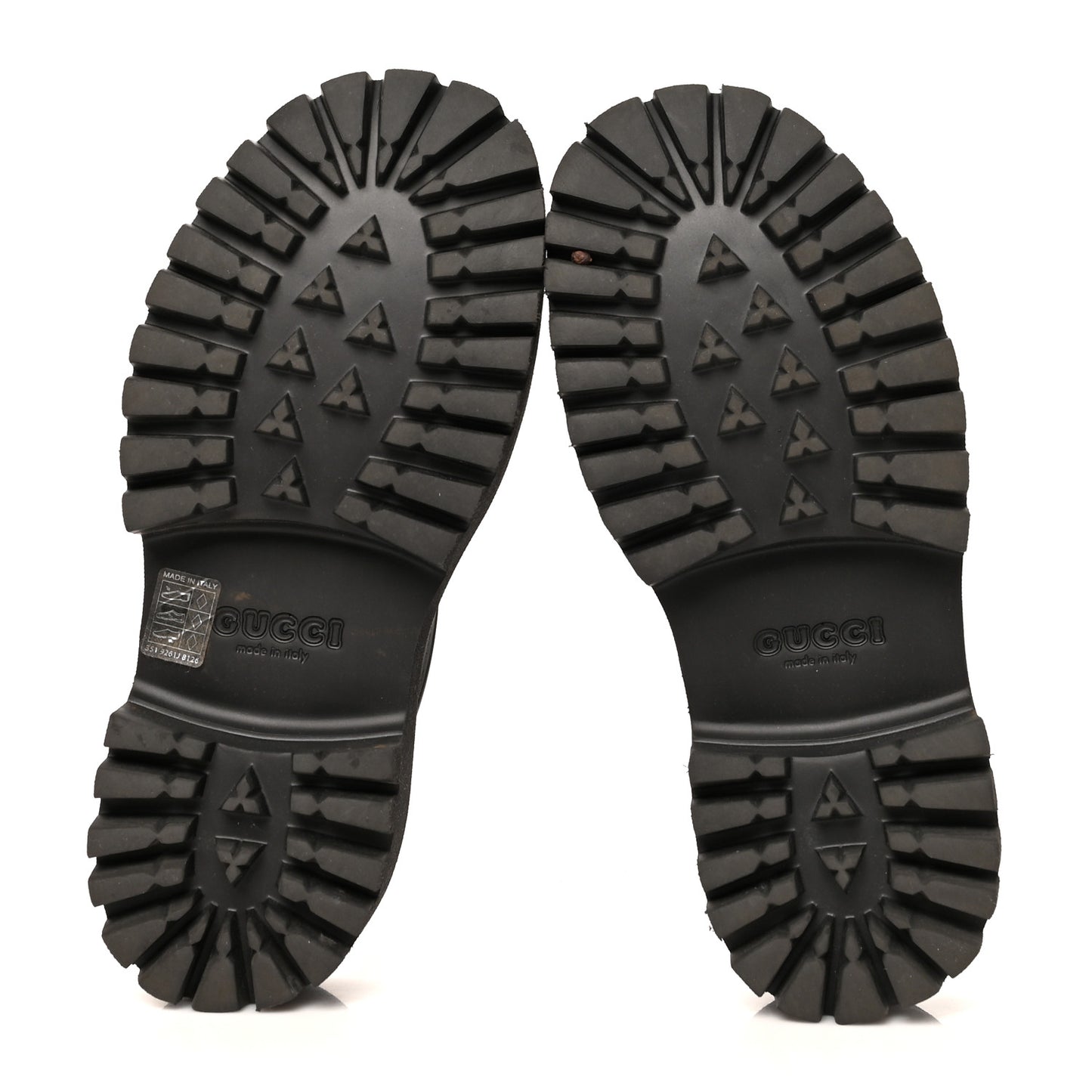 Rubber GG Monogram Perforated Elea Platform 55mm Lug Sole Sandals 39 Black
