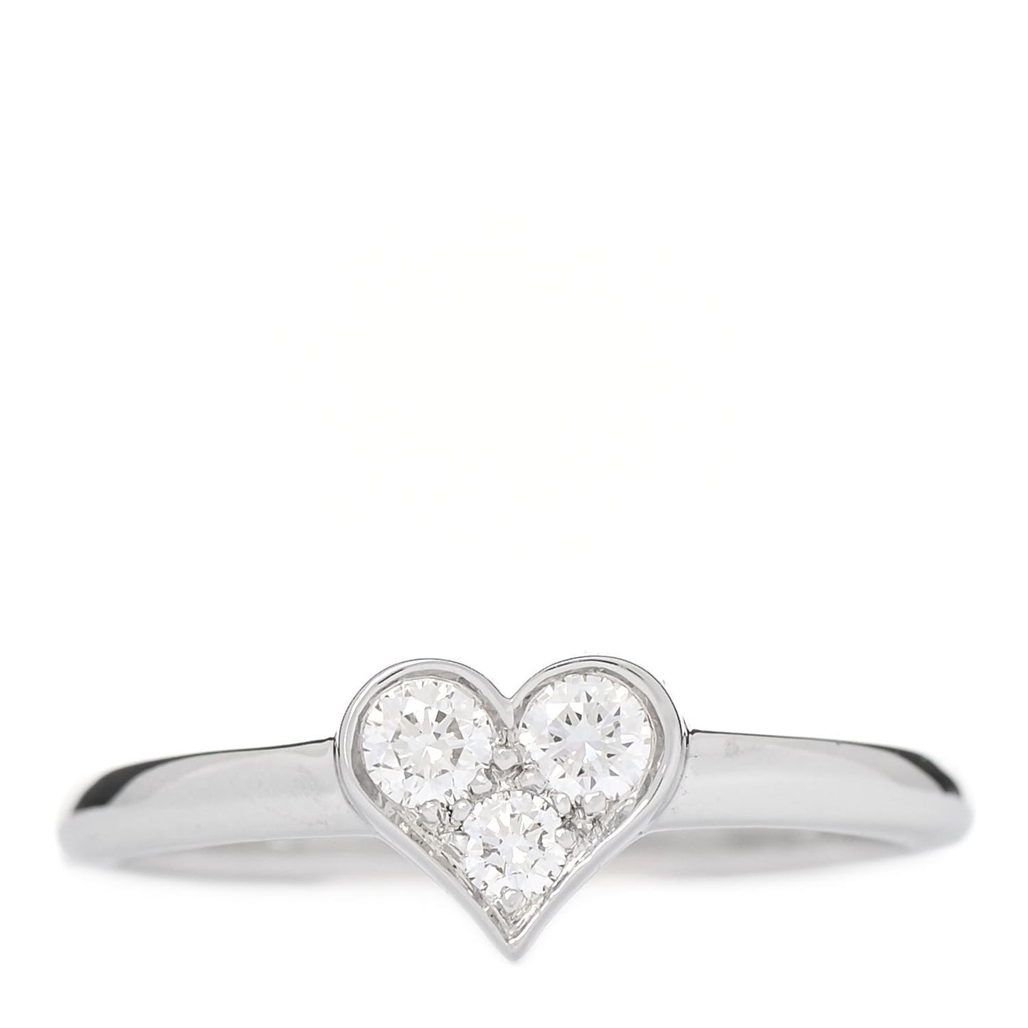 Platinum Diamond Hearts Ring 52 6