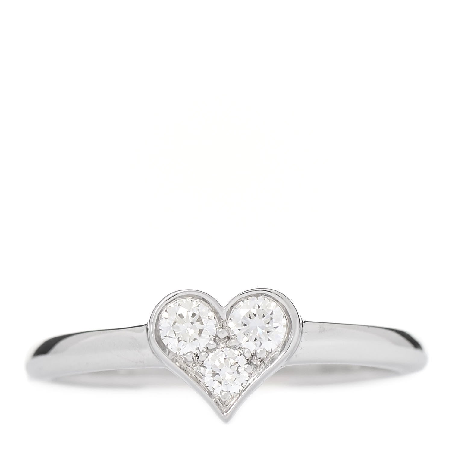 Tiffany Platinum Diamond Hearts Ring 52 6 1 of 5