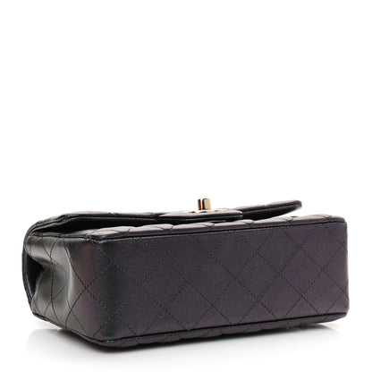Chanel Iridescent Lambskin Quilted Mini Rectangular Flap Black 4 of 11