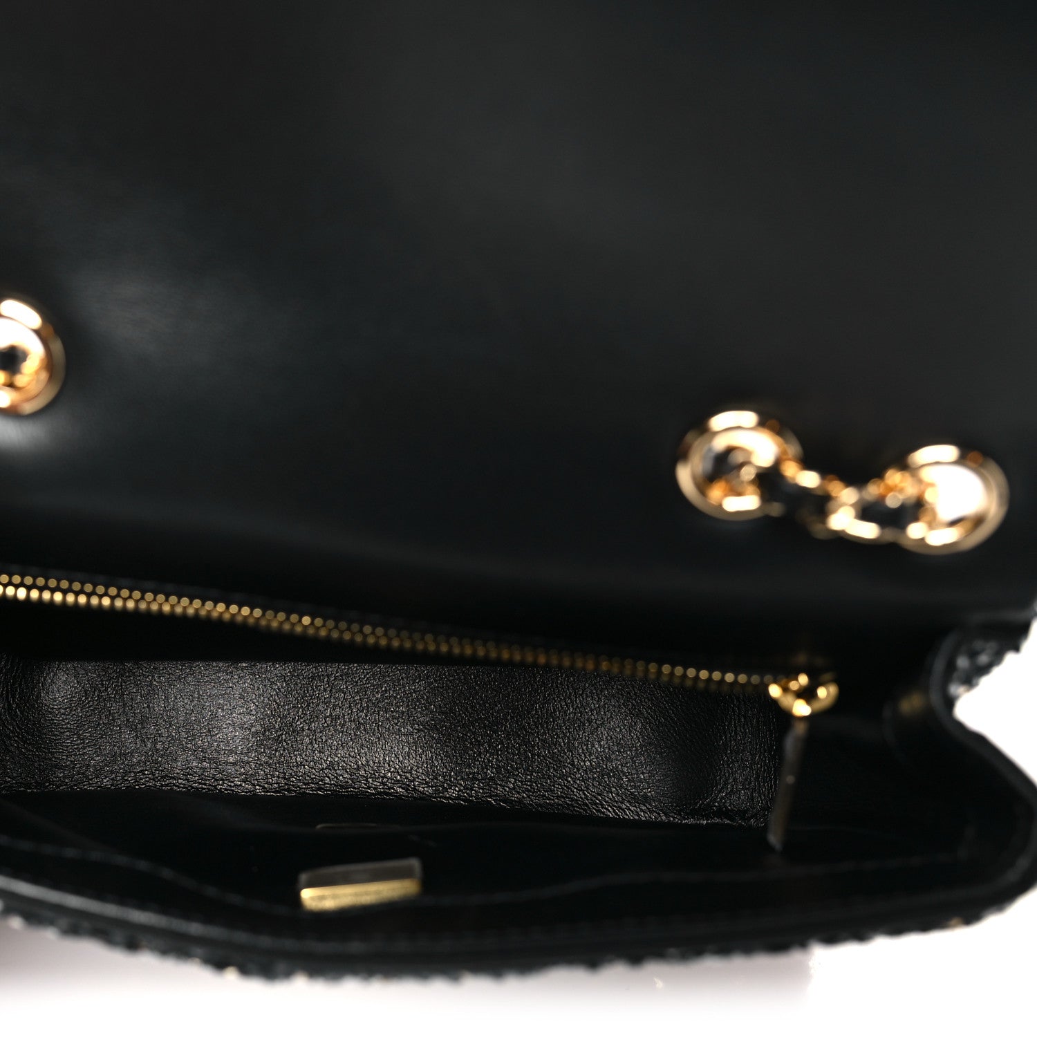 Chanel Tweed Sequin Small Single Flap Black Silvery Golden 5 of 11