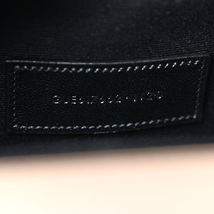 Saint Laurent Grain De Poudre Matelasse Chevron Monogram Envelope Clutch Dark Beige 7 of 8