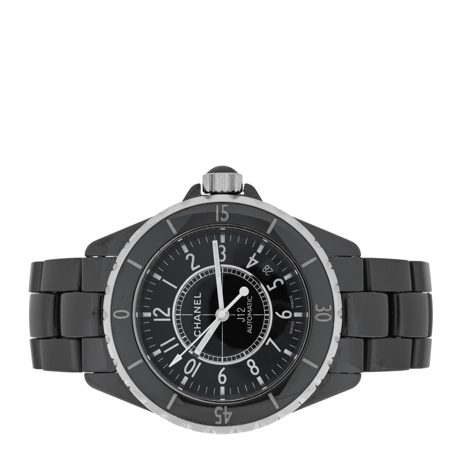 Chanel Stainless Steel Ceramic 38mm J12 Automatic Watch Black 2 of 4