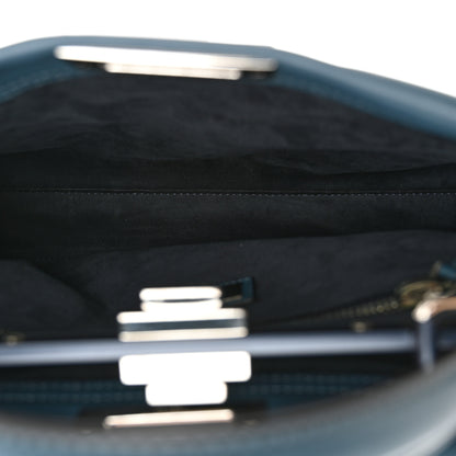 Fendi Calfskin Geometric Embroidered Medium Peekaboo Iconic Satchel Pavone Palladio 5 of 10