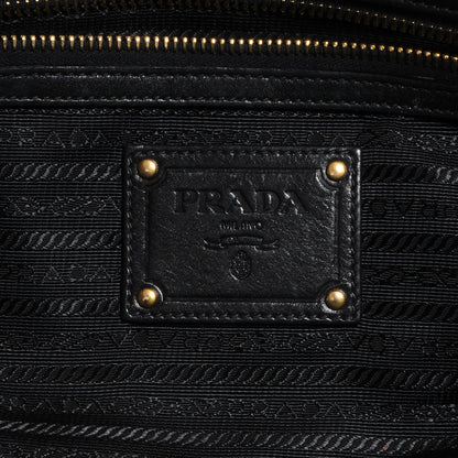 Prada Soft Calf Bowler Bag Black 6 of 10