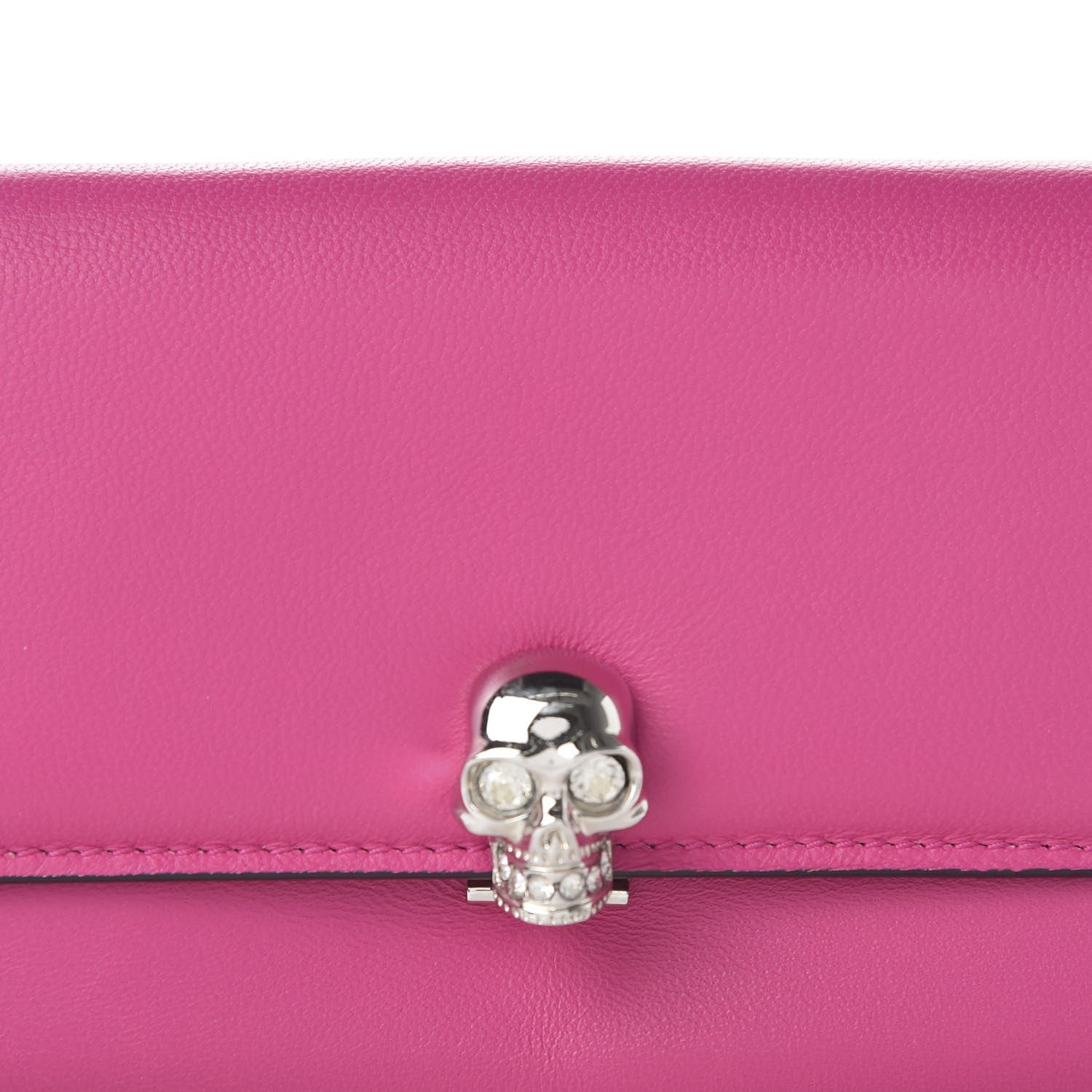Alexander McQueen Calfskin Skull Continental Wallet Bouganville 9 of 9
