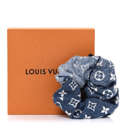 Louis Vuitton Cotton Denim Chouchou Scrunchy Bleu 4 of 4