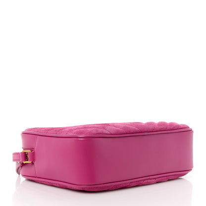 Saint Laurent Suede Matelasse Monogram Lou Camera Bag Rose 4 of 13