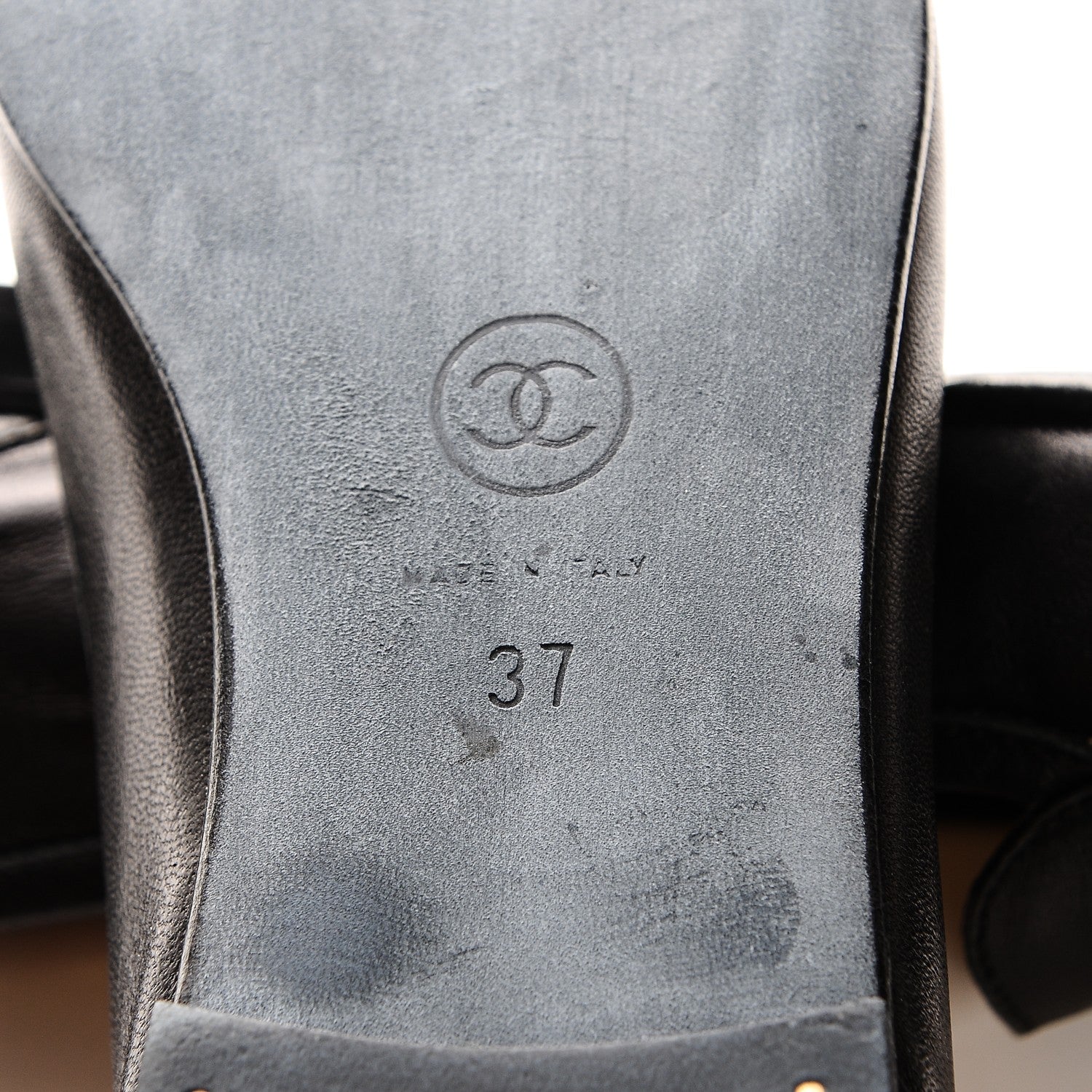 Chanel Lambskin CC Loafers 37 Black 6 of 9