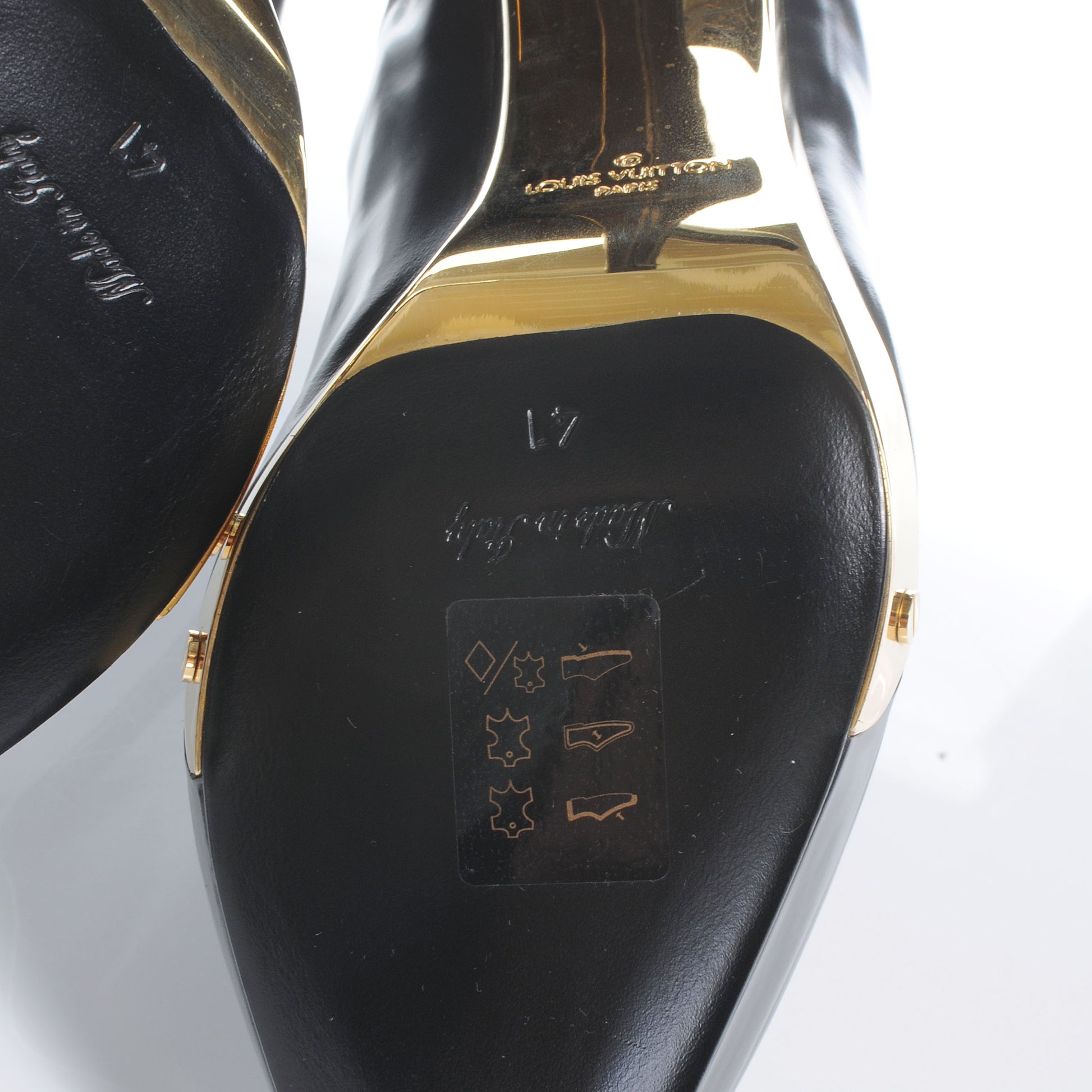 Louis Vuitton Leather Gold Plate Ankle Boots 41 Dark Grey 5 of 8
