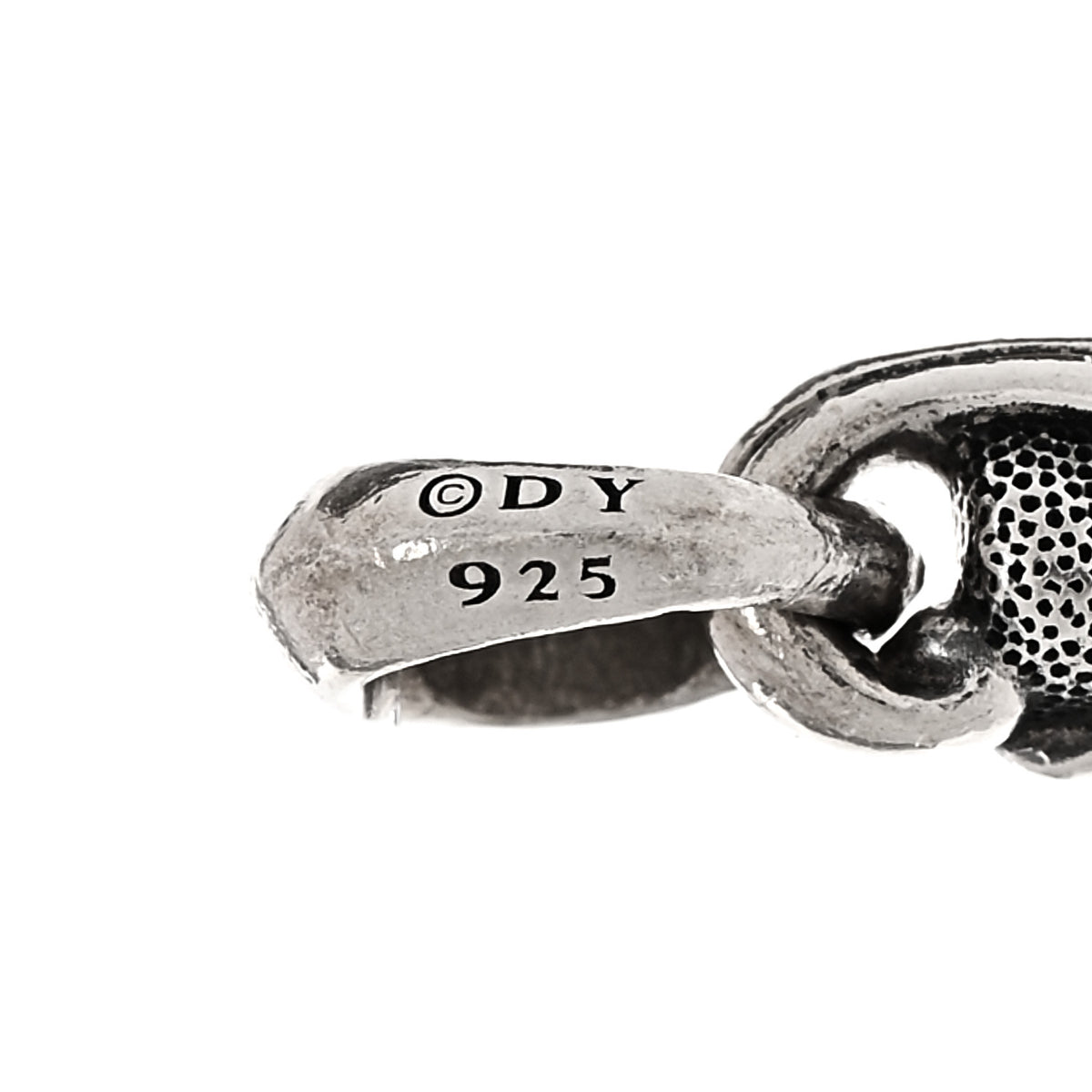 Sterling Silver Black Diamond Waves Dagger Amulet Pendant