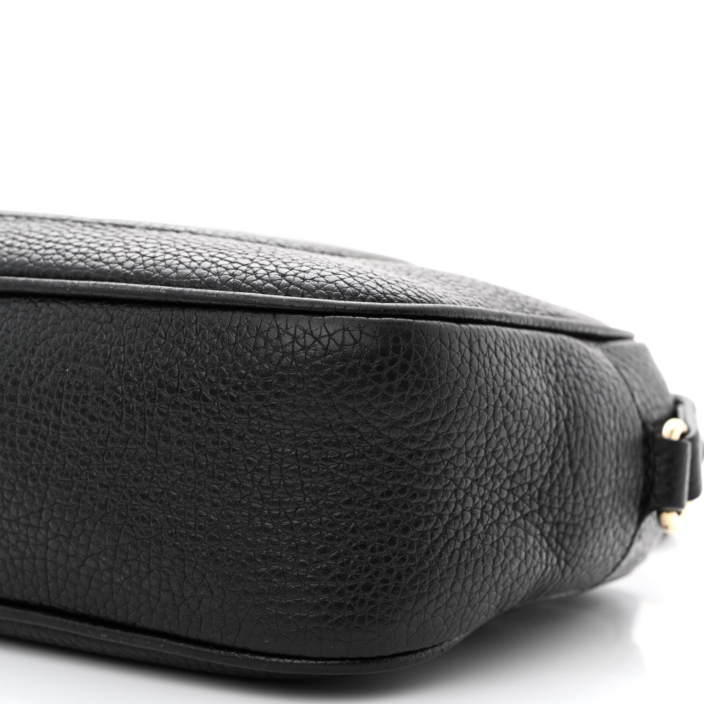 Pebbled Calfskin Small Soho Disco Bag Black