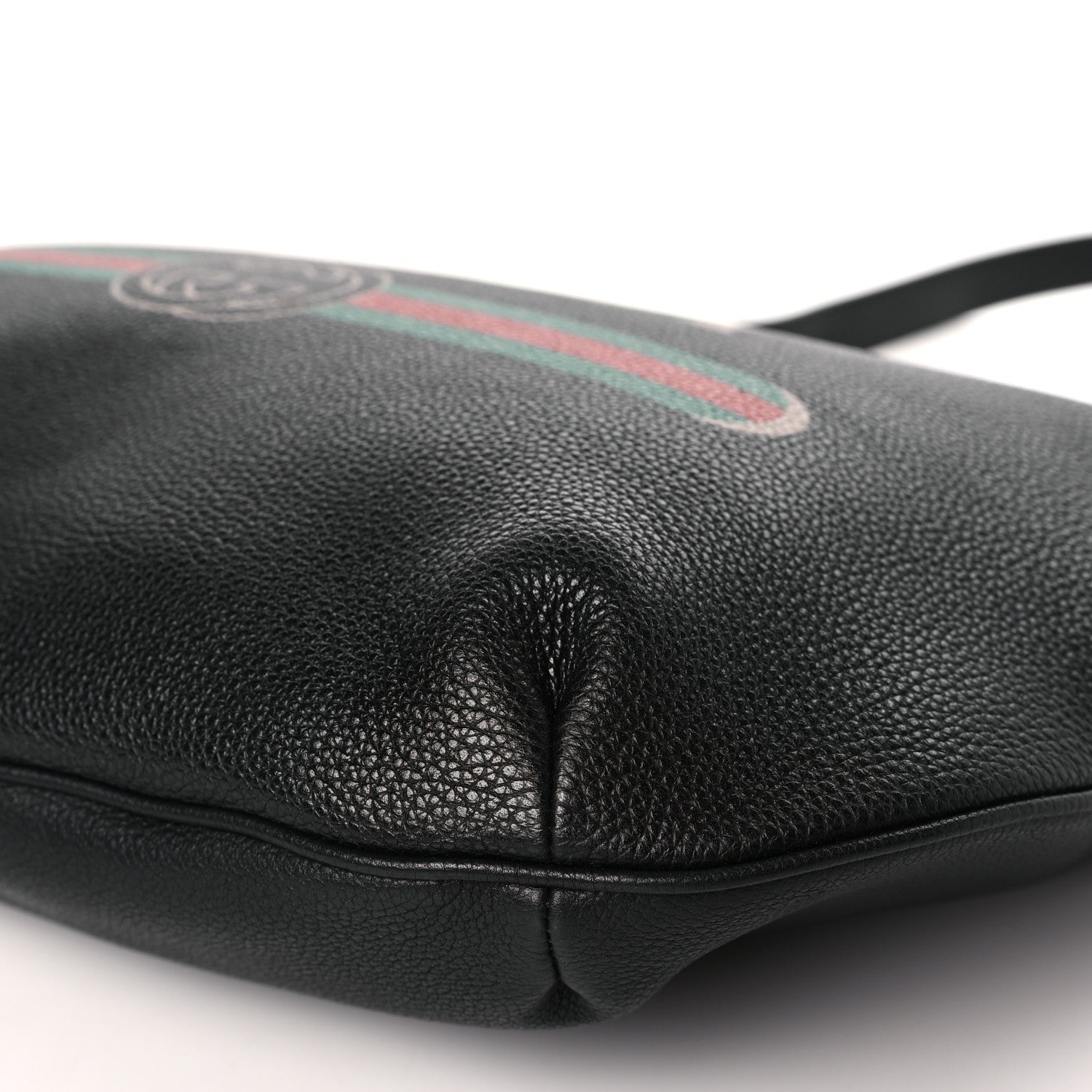 Gucci Grained Calfskin Logo Half Moon Hobo Black 9 of 9