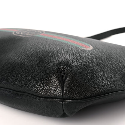 Gucci Grained Calfskin Logo Half Moon Hobo Black 9 of 9