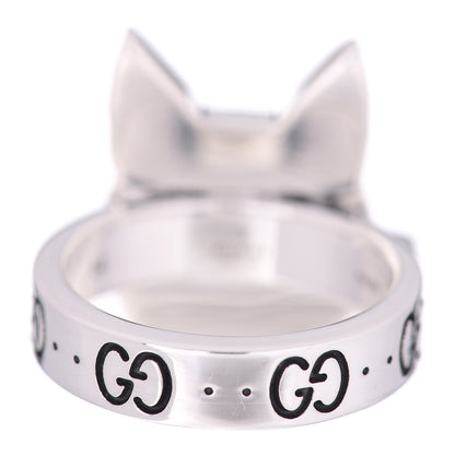 Gucci Sterling Silver Enamel Bosco Ring 54 6.75 4 of 5