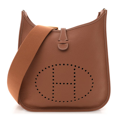 Hermes Taurillon Clemence Evelyne III PM Gold 1 of 12