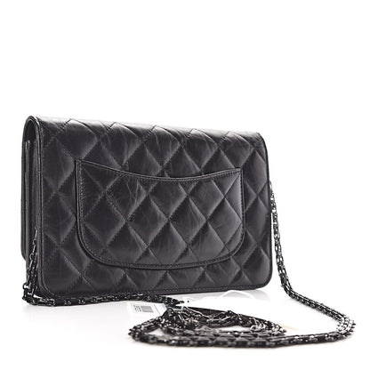 Chanel Aged Calfskin Quilted Reissue Wallet On Chain WOC So Black 3 of 12