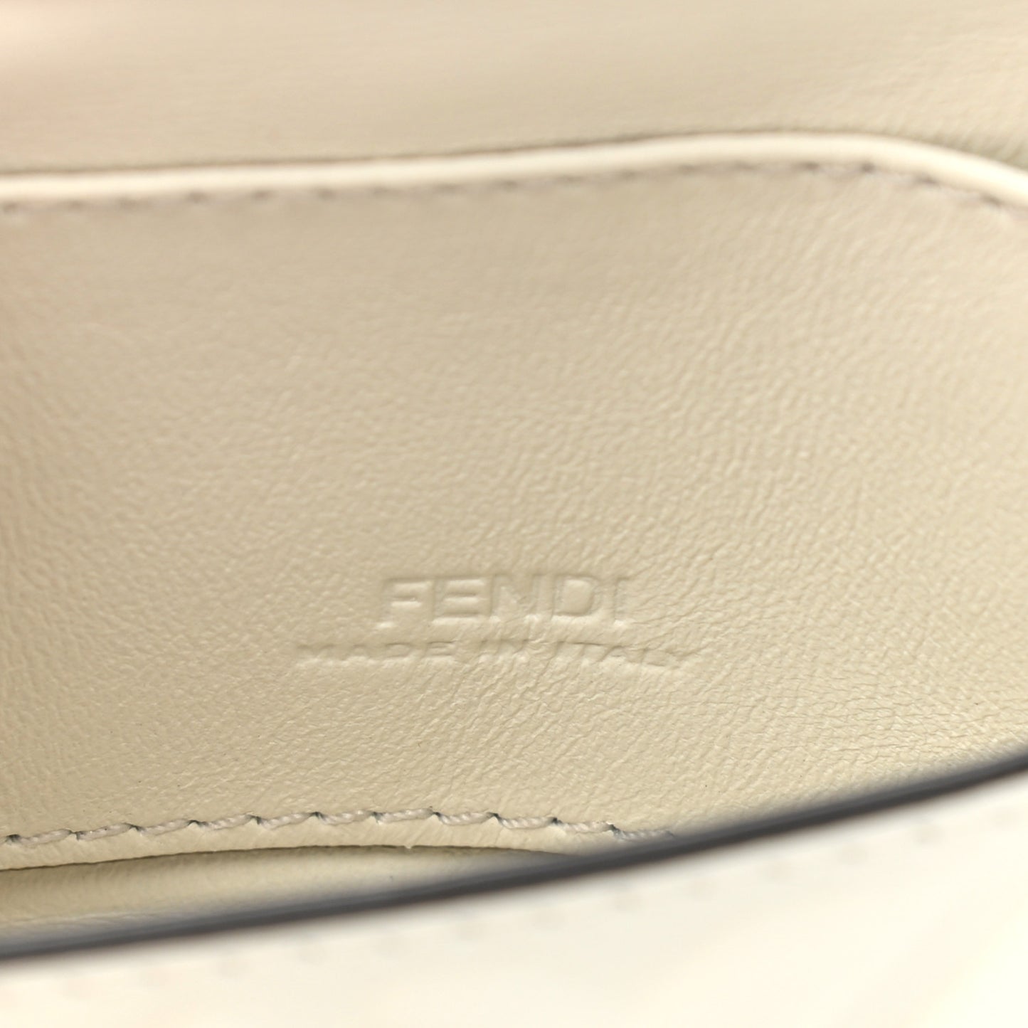 Nappa Matisse FF Embossed Nano Baguette Charm White