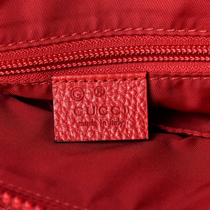 Gucci Nylon Monogram Dollar Calfskin Flat Messenger Bag Vibrant Red 6 of 9