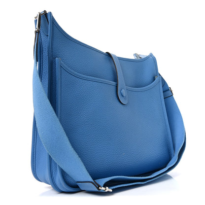 Hermes Taurillon Clemence Evelyne III GM Bleu Paradis 3 of 10