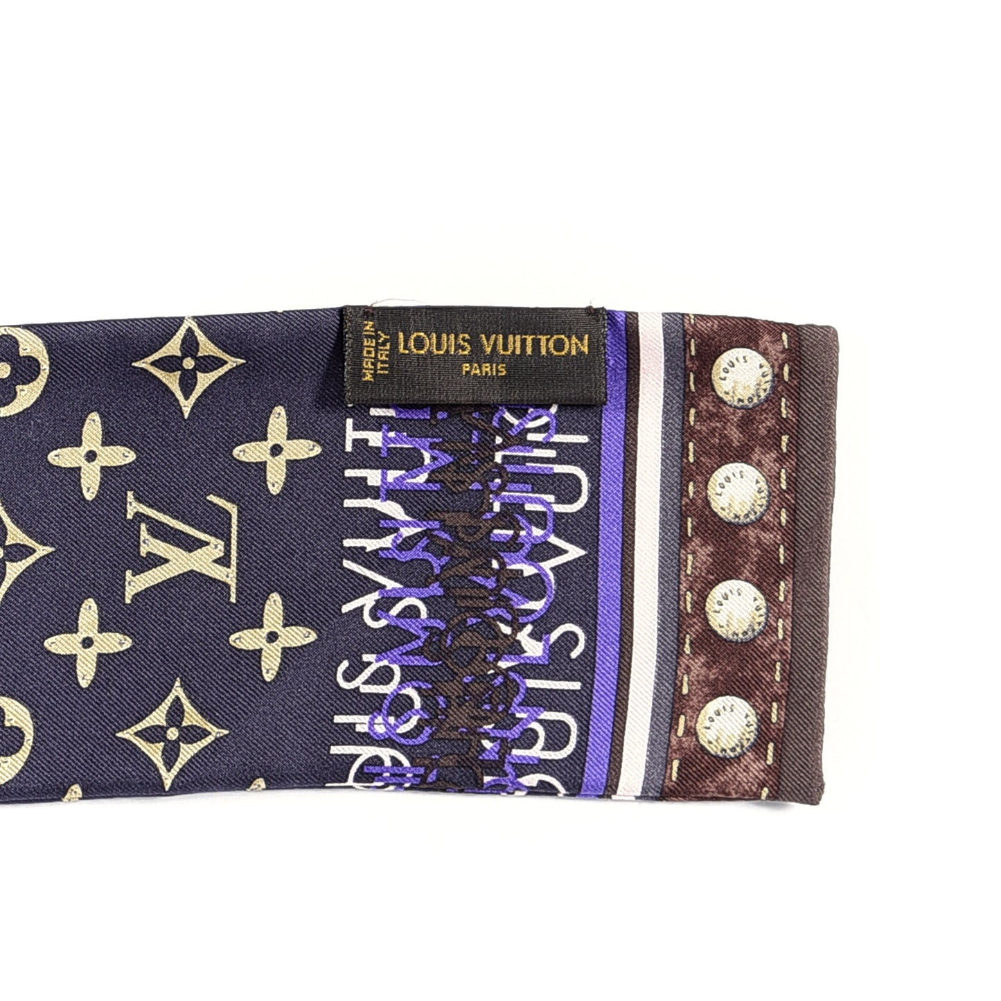 Silk Monogram Map Bandeau Purple