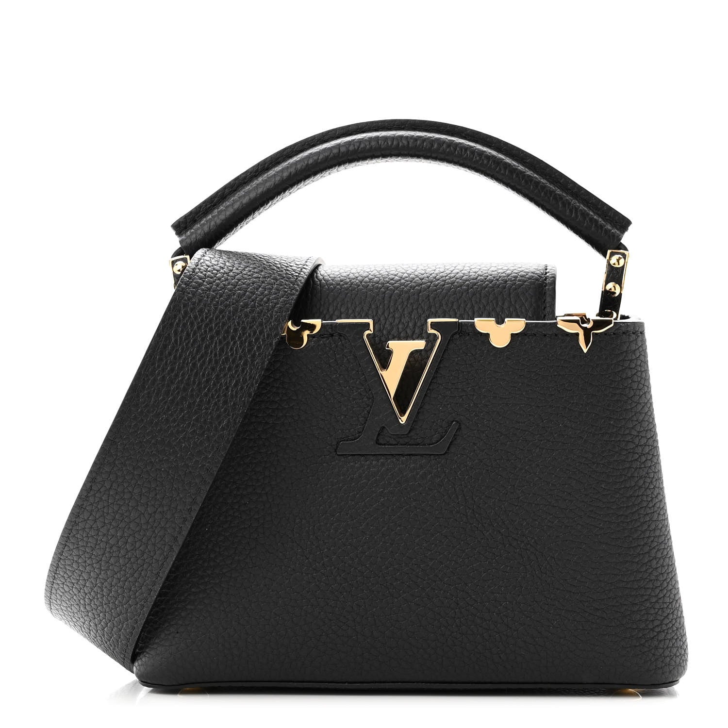 Louis Vuitton Taurillon Embellished Flower Crown Capucines Mini Black 1 of 9