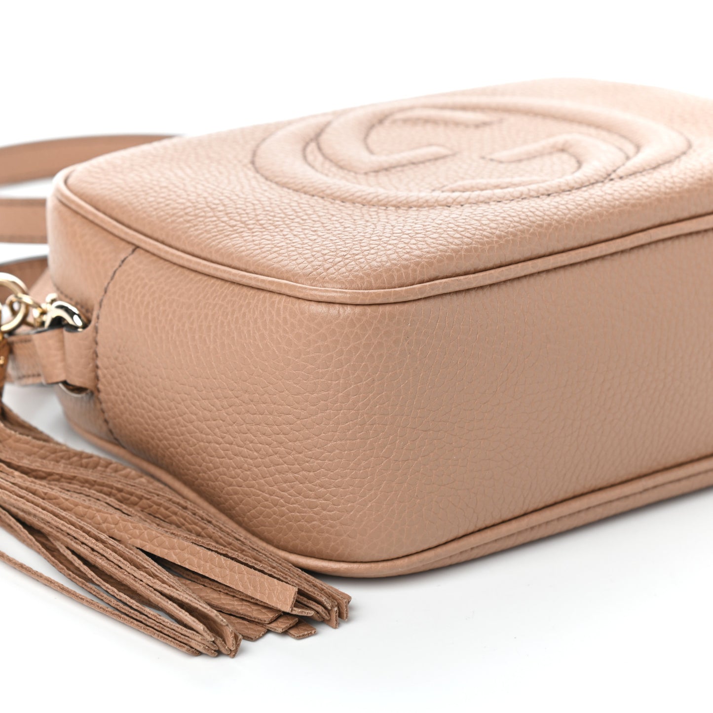 Pebbled Calfskin Small Soho Disco Bag Rose Beige