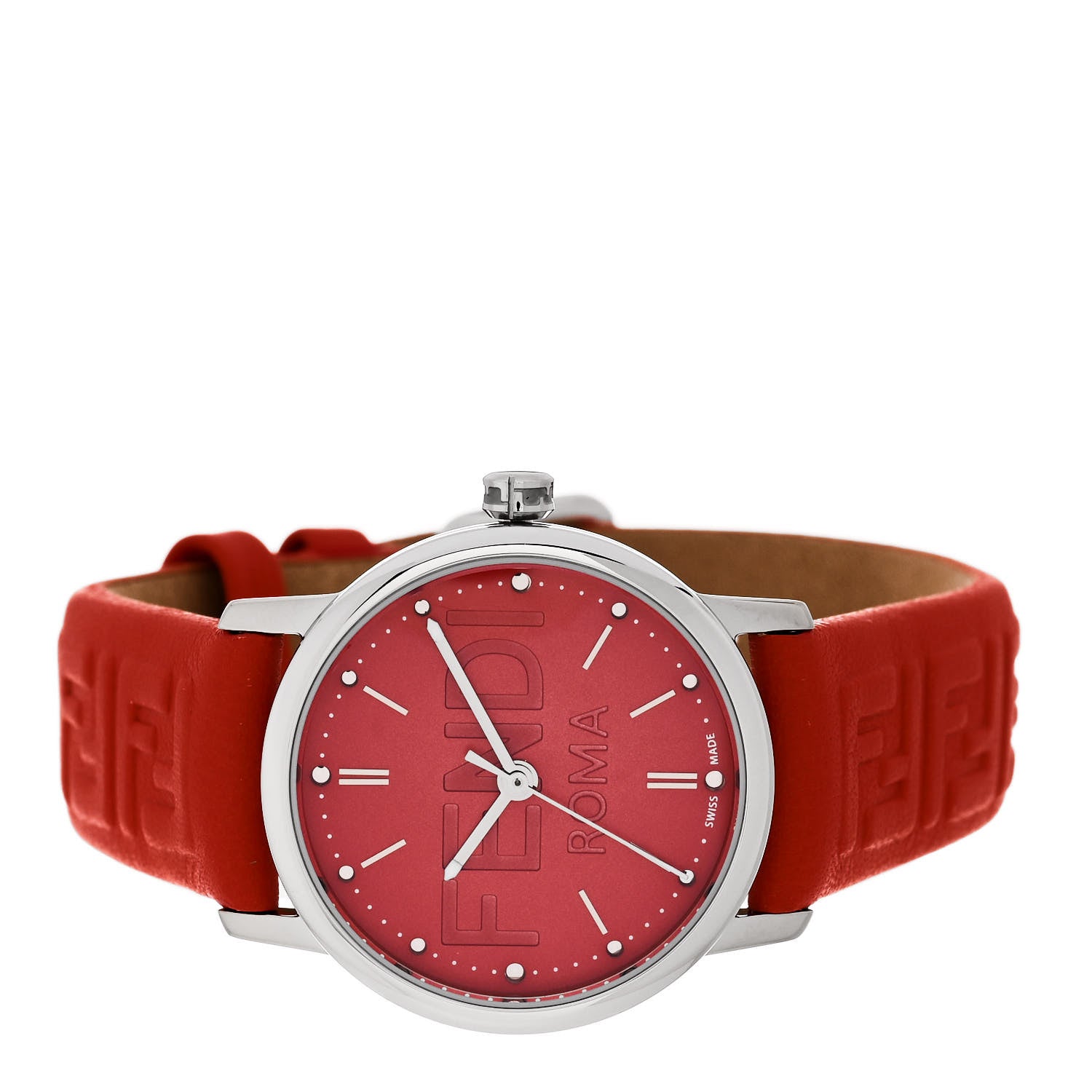 Fendi Stainless Steel Calfskin 29mm Forevermore Fendi Quartz Watch Tulip Red 2 of 5