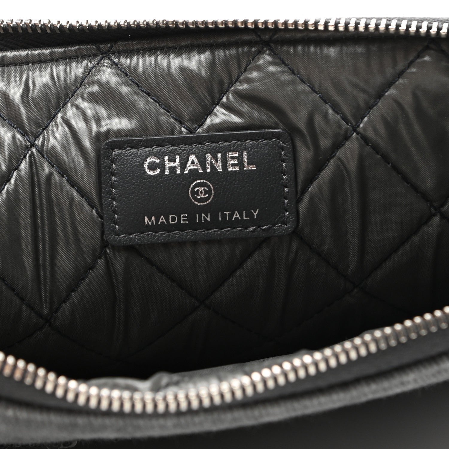 Chanel Canvas Sequins Medium Deauville Cosmetic Pouch Grey 6 of 7