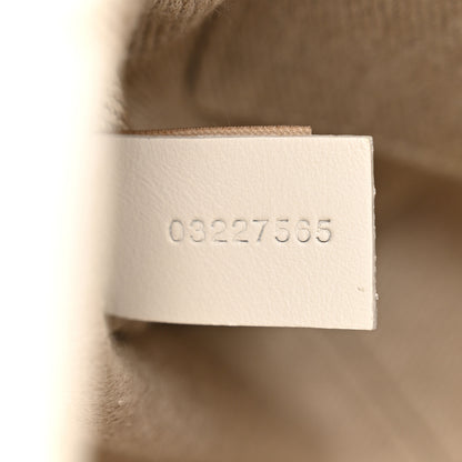 Chloe Linen Canvas Calfskin Blanket Stitched Small Woody Ribbon Tote White Multicolor 7 of 11