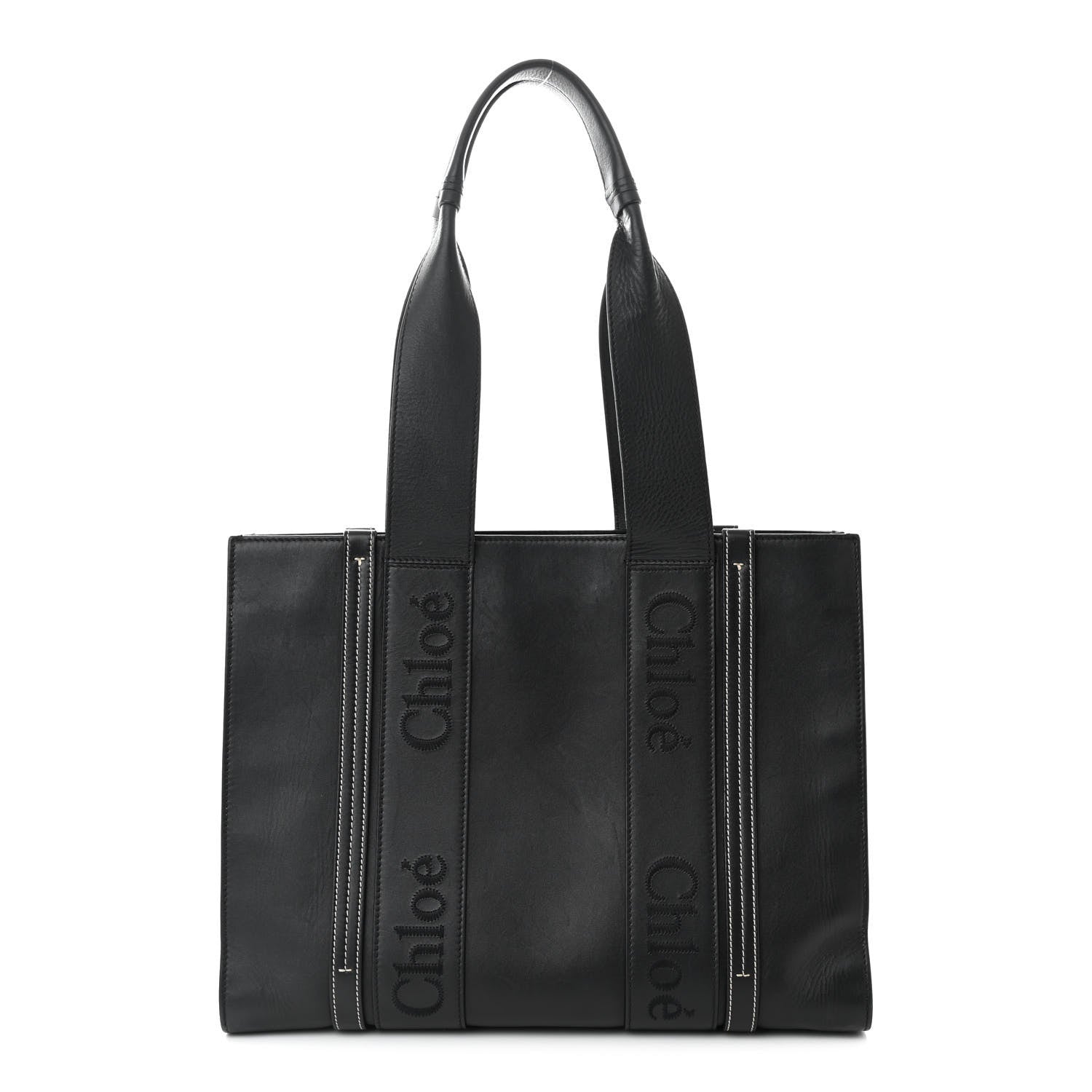 Chloe Calfskin Medium Woody Tote Black 1 of 10