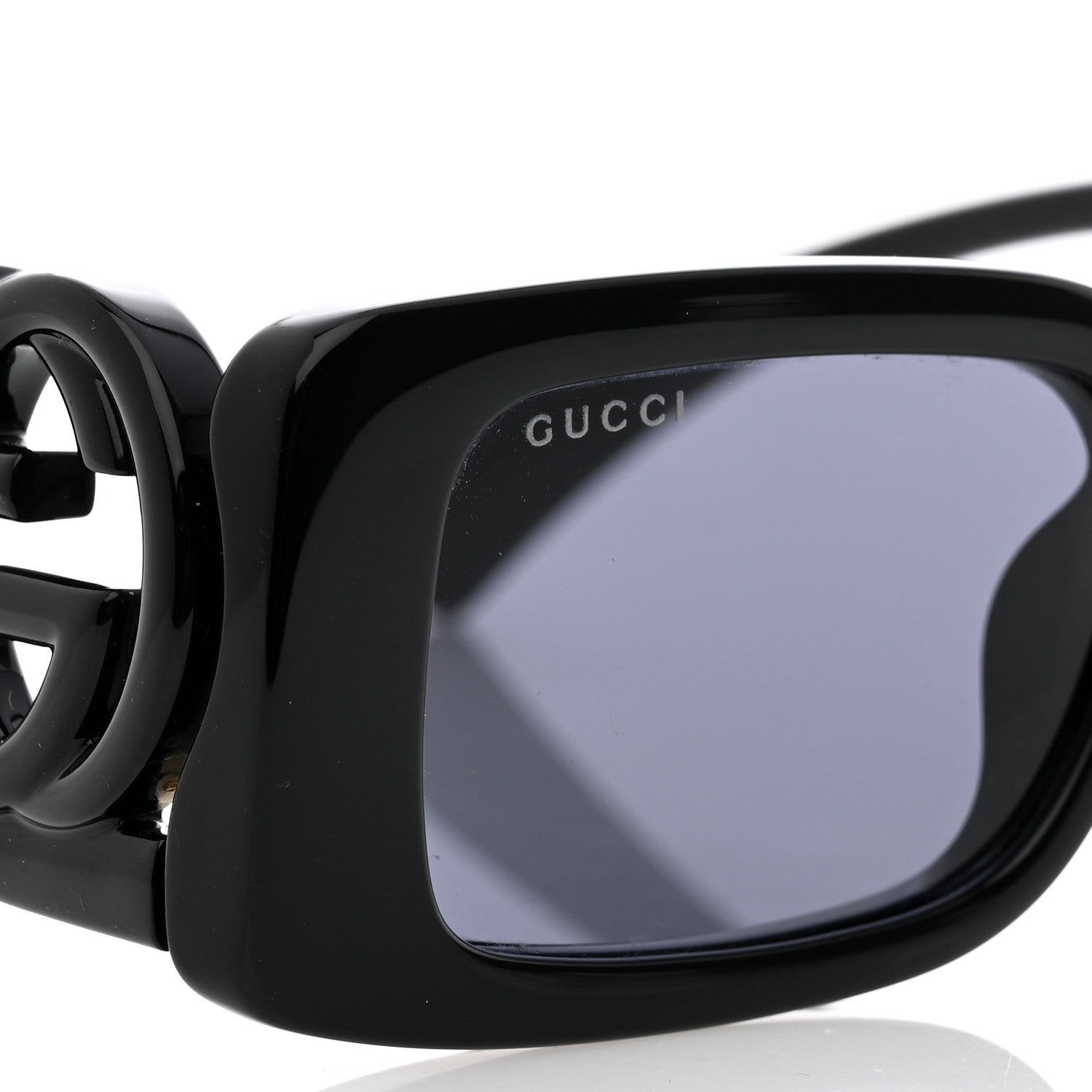 Gucci Acetate Chaise Rectangler Frame Sunglasses GG1325S Black 7 of 8