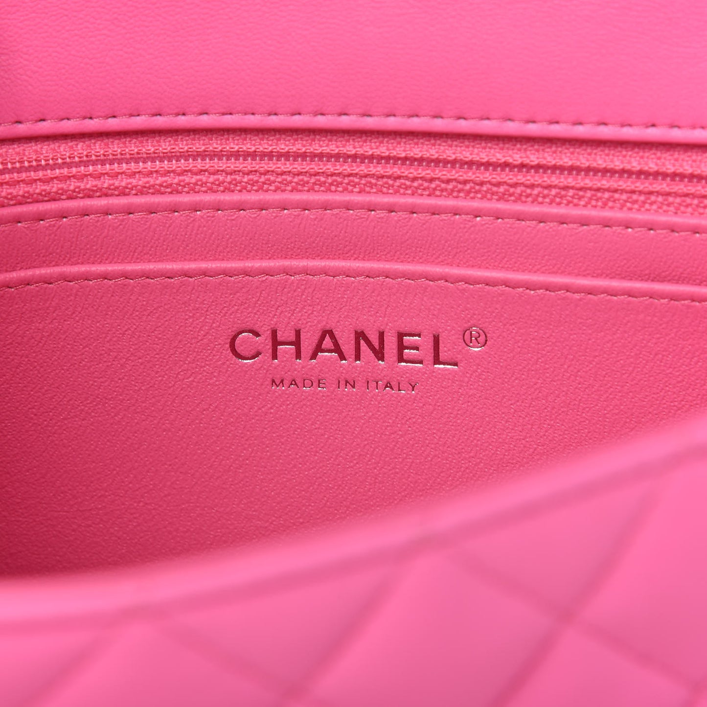 Lambskin Quilted Mini Rectangular Flap Pink