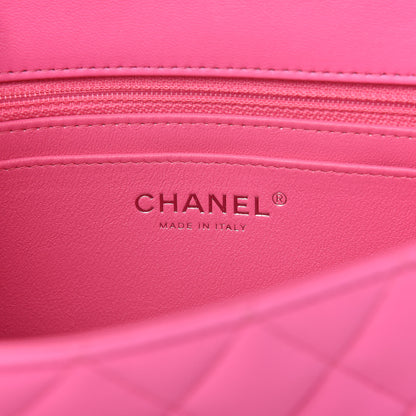 Chanel Lambskin Quilted Mini Rectangular Flap Pink 9 of 11
